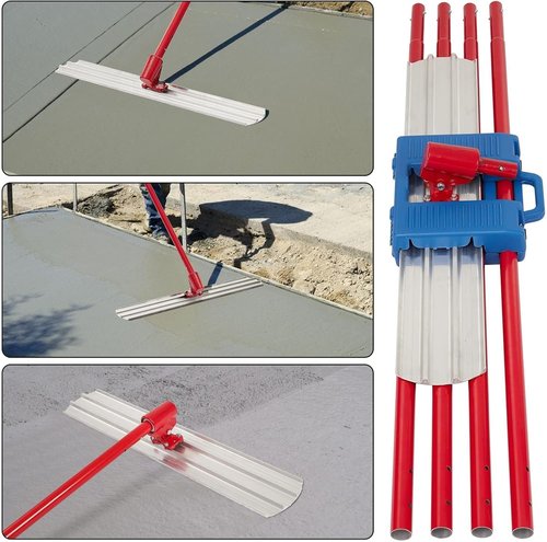 Bull Float Magnesium Concrete Float,36 x 8" Round End Tool, with Adjustable Bracket, Easy to Use with 4 Float Handle Bracket, Aluminum Magnesium Alloy Concrete Float