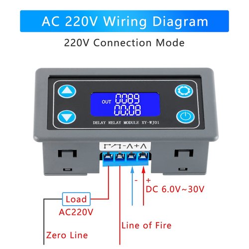 EC Buying XY-WJ01 Delay Relay Timer Module DC 6-30V 12V 24V 0.01s-9999min 50mA Digital Timer Period Switch AC 220V Power On-Off Controller LCD Display Button