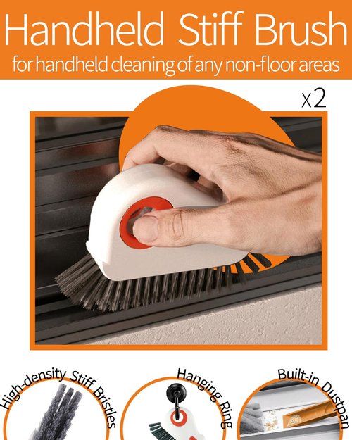 Dosanlues Window Track Cleaning Brush - 6PCS Multifunction Groove Cleaning Brush for Household Crevice Nooks and Crannies