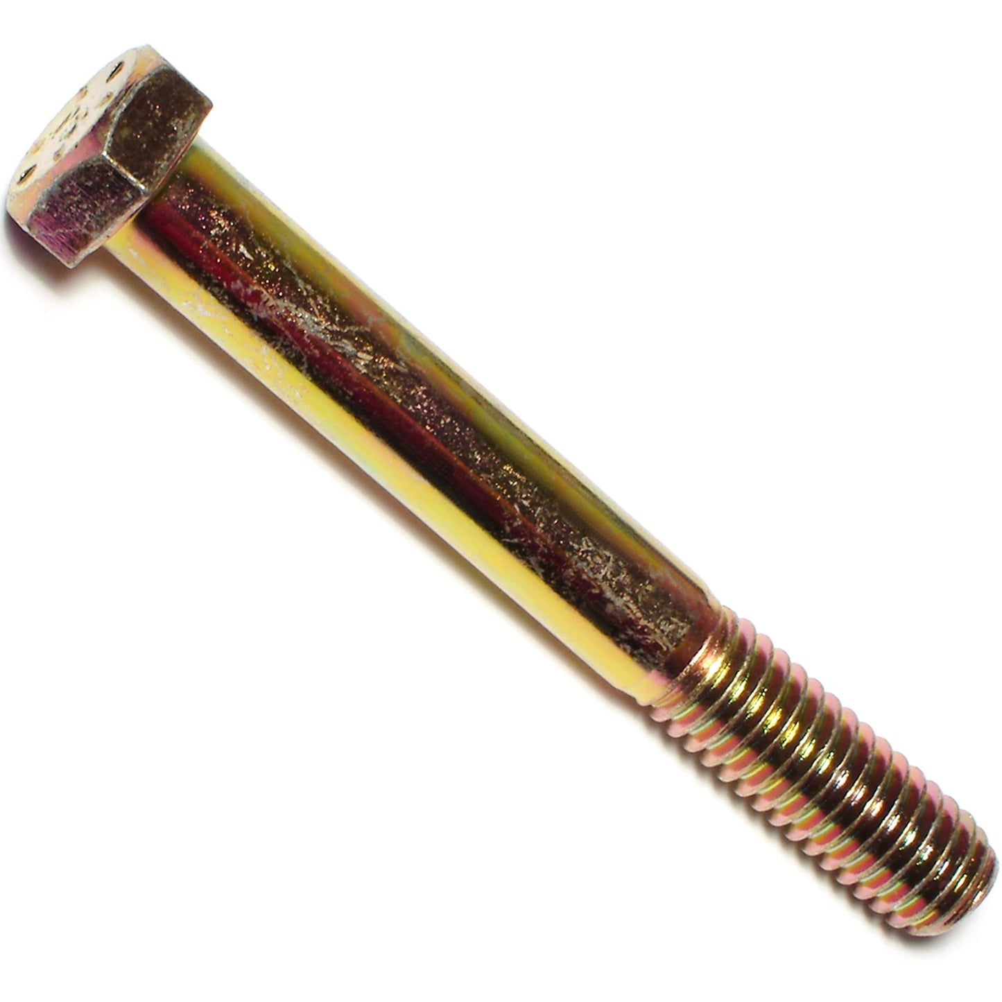 3/8-24 x 1 1/2 Hex Cap Screws Grade 8 Fine, Yellow Zinc - Pack of 10