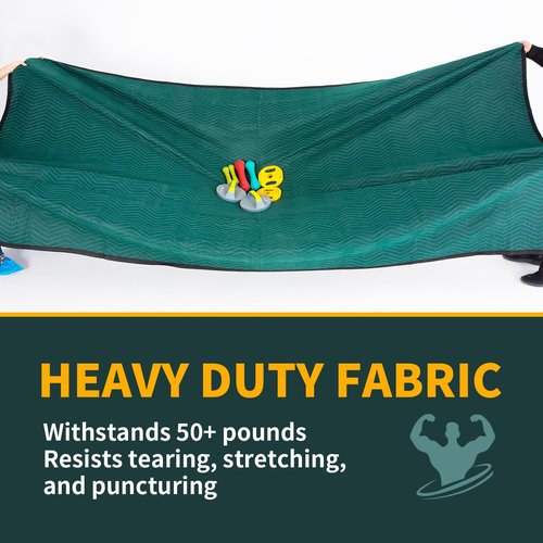 Diamond UP 4 Moving Blankets, Double Extra Large Moving Blankets for Furniture, Professional Quilted Furniture Shipping and Storage Pads, 144" x 80", Green and Gray(4 Packs)