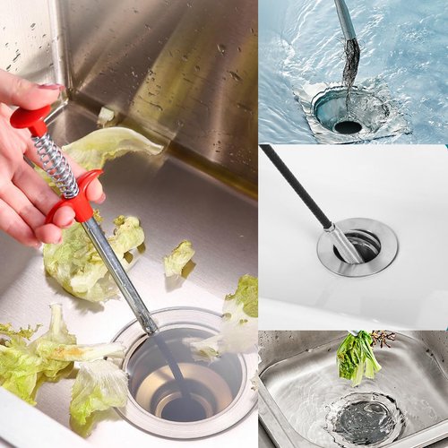 SHUOGUO Drain Snake,76 inch Flexible Grabber Claw Pick Up Reacher Tool,Drain Clog Remover - Gutter Cleaning Tools for Home Sink, Bathroom Tub,Drain, Toilet, Tight Spaces