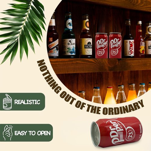 Soda Pop Can Diversion Safe, Hidden Safe Stash with Realistic Design for Secure Storage, Secret Hidden Storage for Cash, Jewelry, Keys & Small Valuables – Perfect for Home, Office, and Car - Pepper