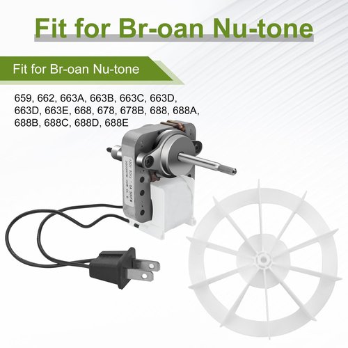BP27 S97012038 Bathroom Vent Fan Motor and Ceiling Blower Wheel Replacement fit for Nu-Tone Br-oan 663 668 688 659 662 678 50CFM 120V S97012038 Electric Motors Kit by Fetechmate