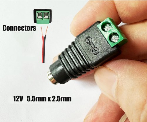 Thsinde 5 Pairs 12V DC Power Connector, Male Female 5.5mm x 2.5mm Barrel Jack Connector for CCTV Security Camera Led Strip Wire Ends Plug
