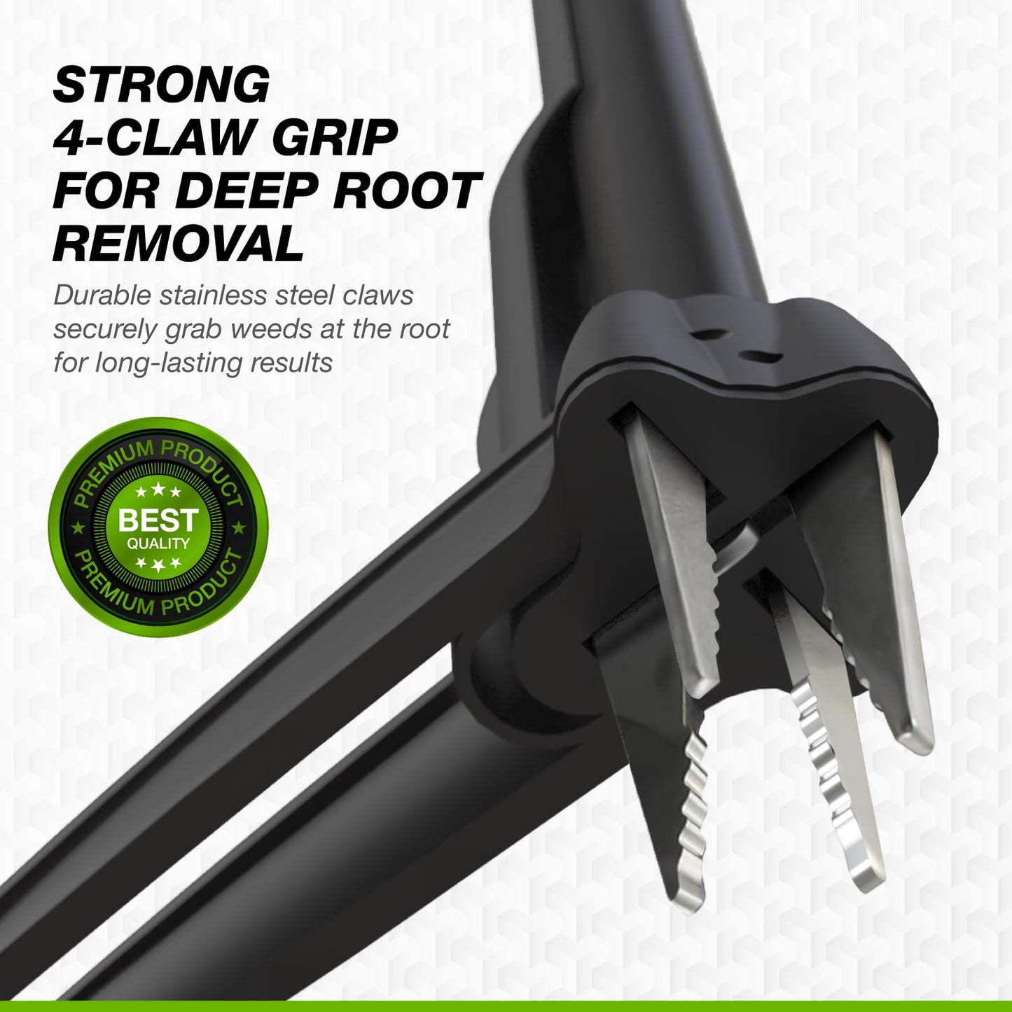 COSPARX Weed Puller Tool – 4-Claw, Extra-Long 43” Handle, No Bending, Easy Eject – Removes Weeds Effortlessly – Sturdy Foot Pedal & Lightweight Aluminum – Effortless Hand Weeding Tool