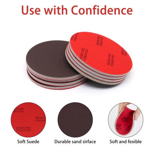 BENLIUDH 5 Inch Bowling Ball Sanding Pads, Bowling Sanding Pads Cleaner Kit 180, 400, 800-1000, 1200-1500, 2000, 3000, 4000, 5000 Grit (8pcs)