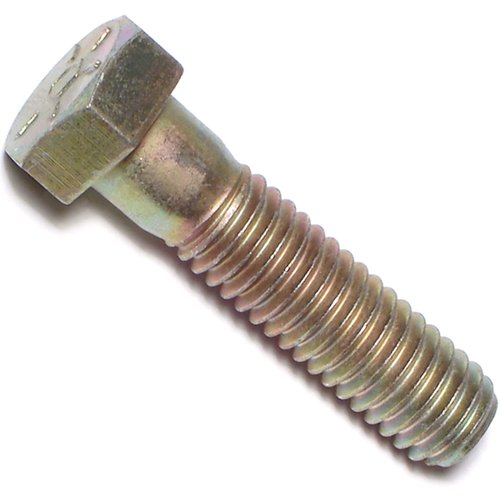 3/8-24 x 1 1/2 Hex Cap Screws Grade 8 Fine, Yellow Zinc - Pack of 10