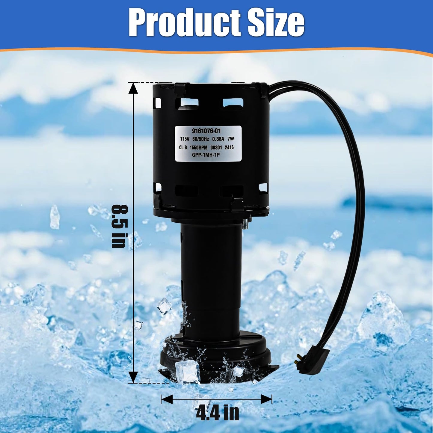 9161076-01 Ice Machine Pump Motor Compatible with Ice O Matic 120V C20, C30, C40, C50, C60 and More,Replace 803338 etc