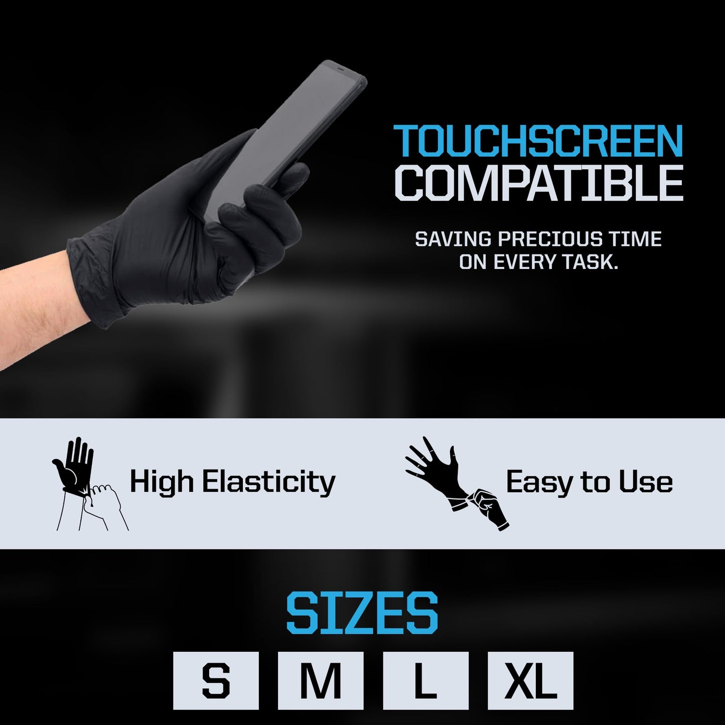 Pyrsiva 6Mil Black Nitrile Disposable Medical Exam Gloves - Heavy Duty 1000 PCS Gloves Powder-Free Latex-Free - Doctors, Nurses, Chefs, Mechanics, Cleaning, Food Prep & More