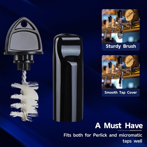 Cirwurie 10pcs Beer Tap Plug Brush +10pcs Tap Covers, 20 Pack Beer Faucet Brush and Rubber Tap Soothers for Draft Beer Faucet Cap Keg Cleaning Kit