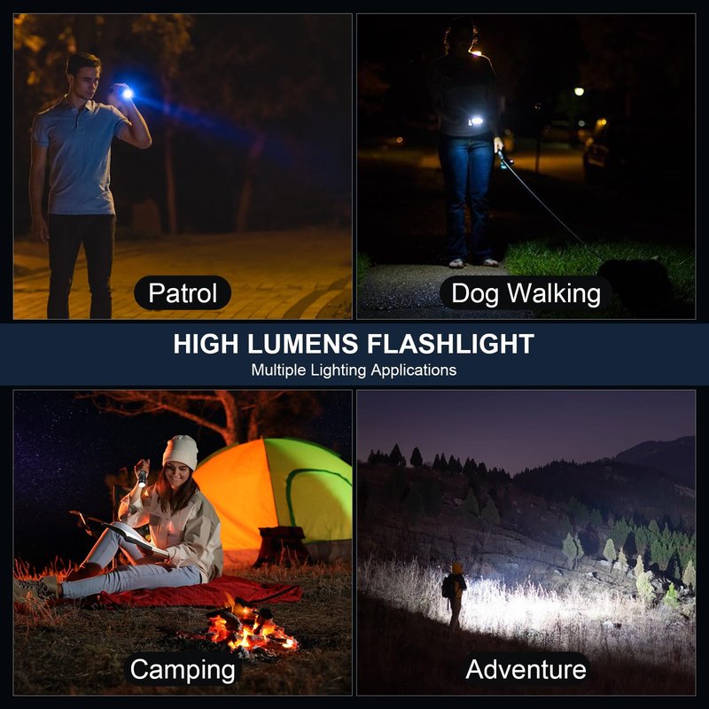 3 Pack Rechargeable Flashlights High Lumens, 99000LM Super Bright LED Flashlight, Adjustable Powerful Flash Light with 5 Modes & USB Cable, Waterproof Handheld Flashlight for Home Camping Outdoor