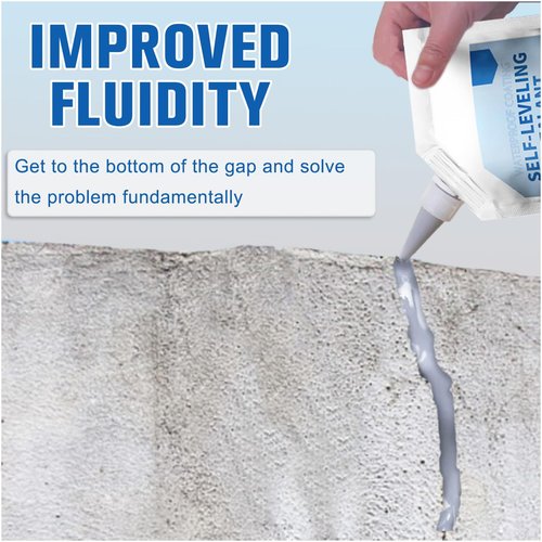 Concrete Caulking Adhesive,Self Leveling Concrete Crack Filler,Self Leveling Sealant,Heavy Duty Crack Filler for Driveway,Quick Drying Sealant for Professionals(Grey/100g)