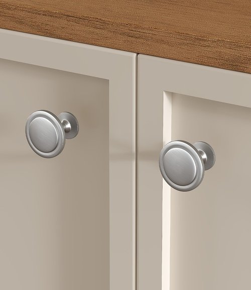 homdiy 30 Pack Brushed Nickel Cabinet Knobs Round Silver Kitchen Knobs for Cabinets, Dresser Drawer Pulls, Zinc Alloy