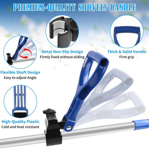 Adjustable Garden Shovel Handle, Back Saver Attachment for Gardening Yard Tools, Ergonomic Weed Eater Handle Extension Universal Fit for Shovels, Rakes, Lawn Trimmers, Snow Shovels