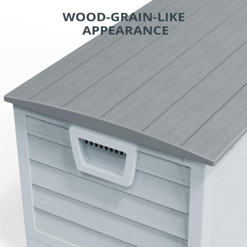 Outvita Foldable 75 Gallon Outdoor Storage Box, Plastic Storage Containers with Lid, Patio Deck Box Furniture for Garden, Pool, Balcony, Yard (Gray Body-Gray Lid)