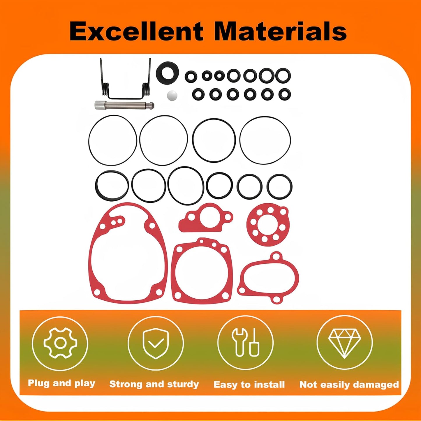 Rebuild Kit Fit for Hitachi NV45AB NV45AB2 Coil Roofing Nailer With 883892 O-Ring Kit 877767 Gasket Kit