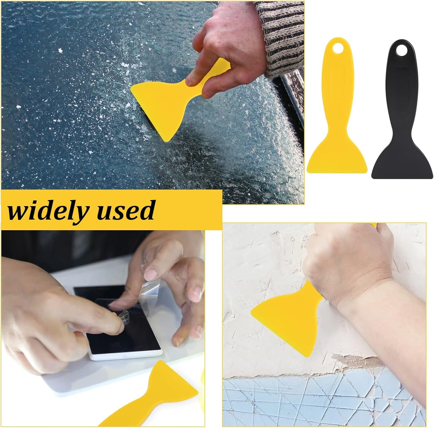 10 Pcs Plastic Scraper,Plastic Spatula Paint Scrapers Flexible Resin Scraper Putty Knife Air Bubble Remover Sticker Installation Tool for 3D Printing Resin Removal,Spackling,Patching,Decal,Wallpaper