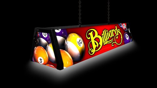 44" Acrylic Pool Table Light, RED Billiards