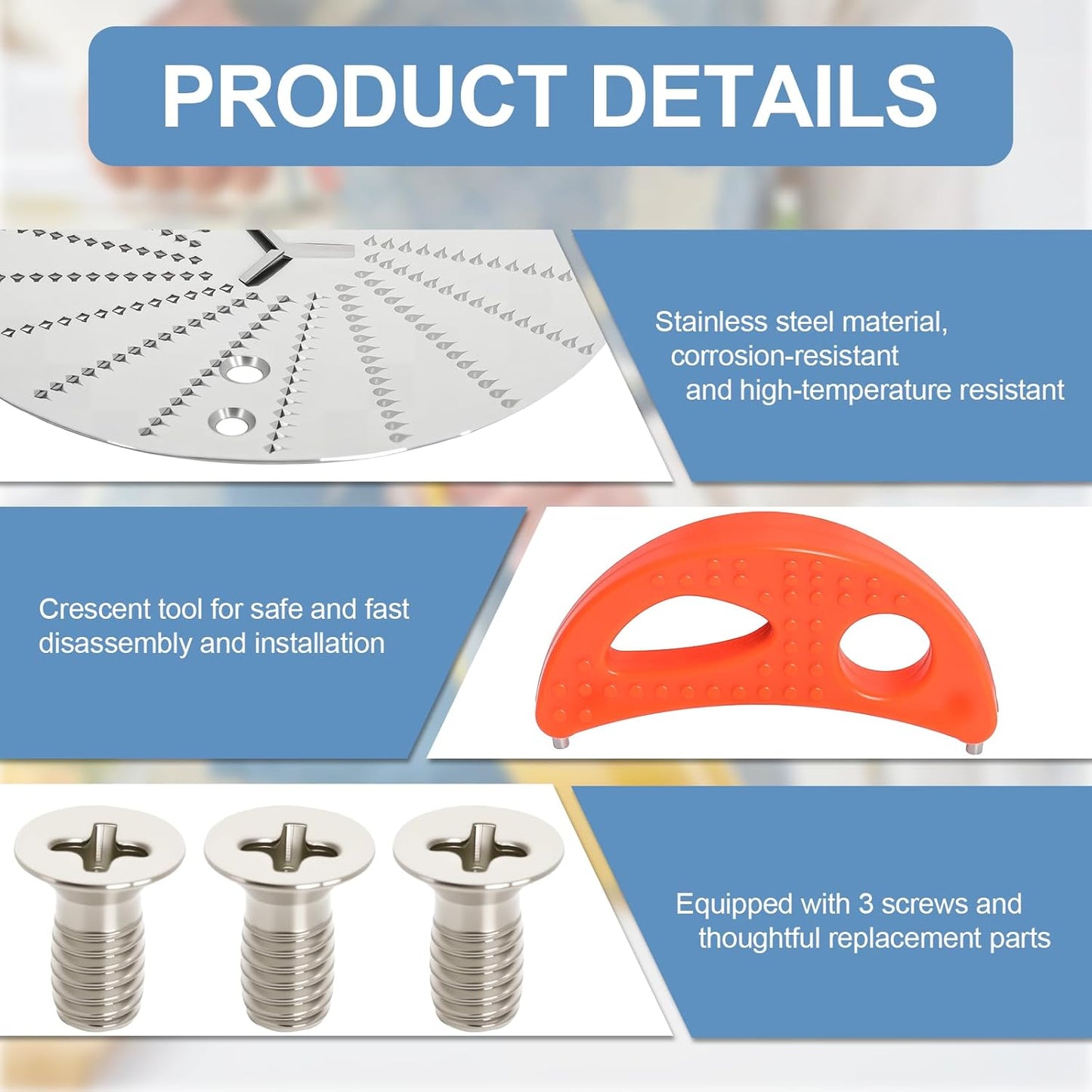 Replacement Blade with Crescent Tool Compatible with Jack LaLanne Power Juice, Safe Stainless Steel Juicer Blade, Juicer Repalcement Parts