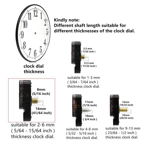 TIKROUND Youngtown 12888 Quartz DIY Wall Clock Movement Mechanism DIY Repair Parts Replacement Fit Dials up to 40 cm(15.7 Inches ) in Diameter.