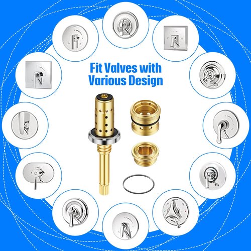 Enhon Valve Rebuild Kit - Compatible with Symmons Temptrol, TA-10 Spindle, TA-4 Hot & Cold Seats, T-11 Washer, Fix Tub/Shower Valve Leak, Solid Brass