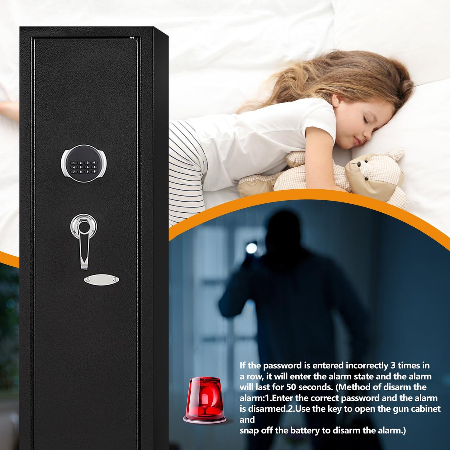 2-3 Gun Safe,Gun Safe for Rifles and Pistols,Rifle Safe,Gun Cabinet,Gun Safes for Home Rifle and Pistols,Gun Cabinet for Rifles and Shotguns,Gun Safes & Cabinets