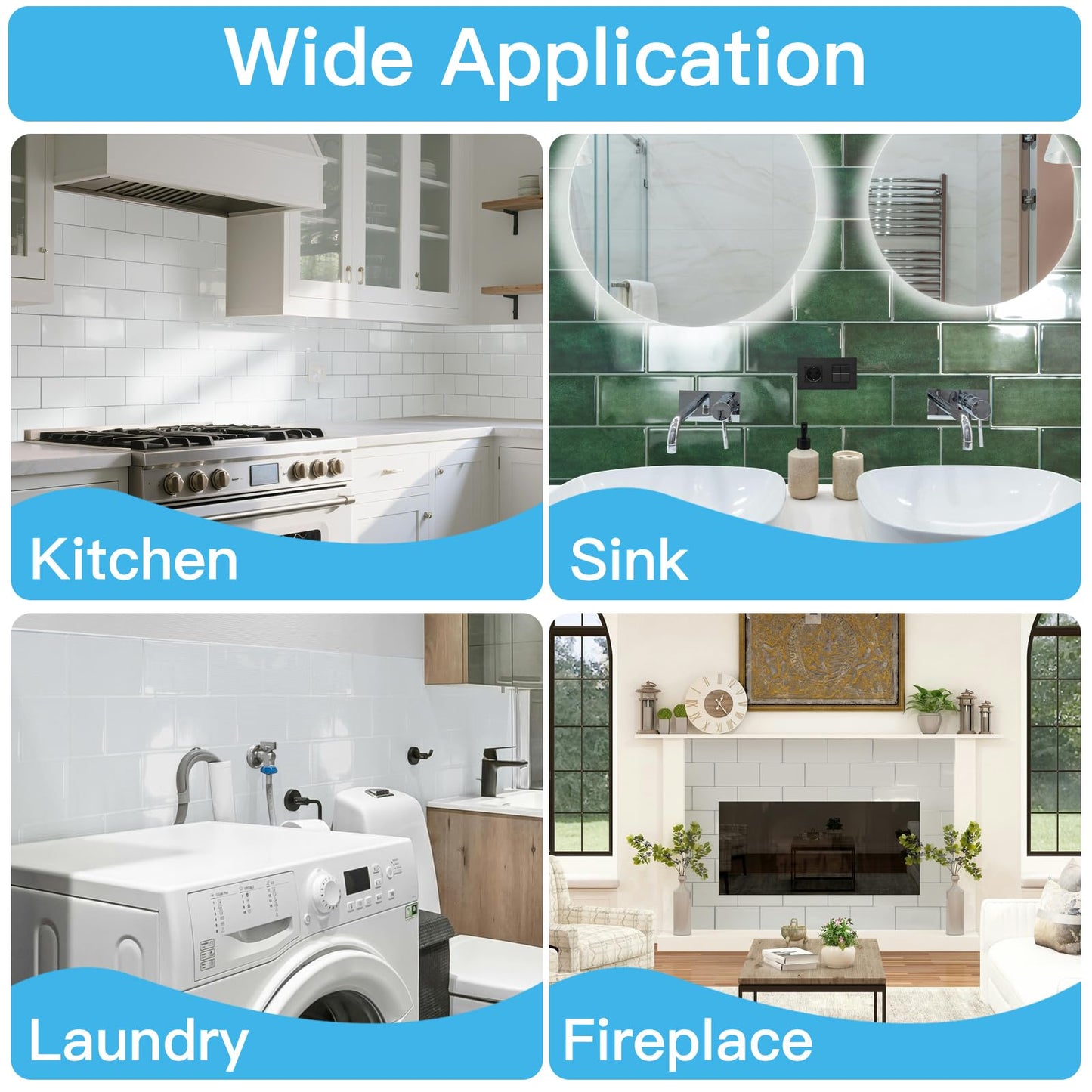 Art3d 10-Pack Heavy-Duty Peel and Stick Backsplash, 12.6 x 10.6 Inch Stick on Wall Tiles for Kitchen Bathroom Countertop Decor, White