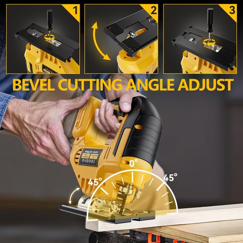 JigSaw for Dewalt 20v Max Battery, Cordless jig saw tool, LED Work Light,45° Beveled Cuts Variable Speed 2900RPM, 3 Orbital Action, with Jigsaw Blades for Straight/Curve/Circle Cutting (NOT Battery)