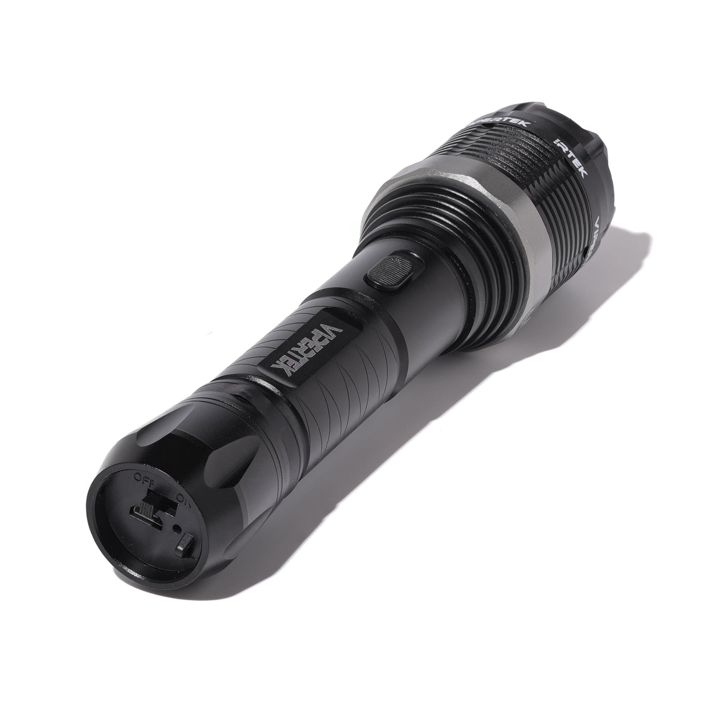 VIPERTEK VTS-T01 Aluminum Stun Gun for Self Defense Rechargeable with LED Flashlight