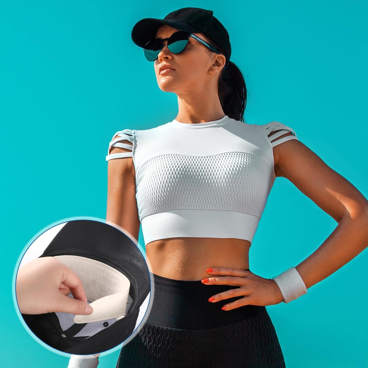 Janmercy 100 Pcs Hat Sweat Liner Shields Absorbing Pad Prevents Stains Protector Bands for Baseball Golf Cap Men Women