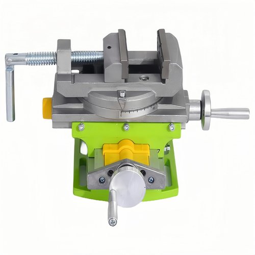 Cross Slide Drill Press Vise, 2-Way X- Y- Benchtop Drill Press Clamp, Portable Table Drill Press Vise with 90° Rotary Table for Drilling Milling Machine