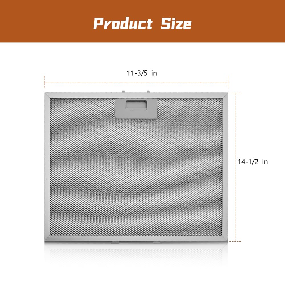 QIEFOAD WB02X11011 Grease Filter 14-1/2" x 11-5/8" Fit for GE JV636H1SS JV636H2SS JV536H1SS Range Hood