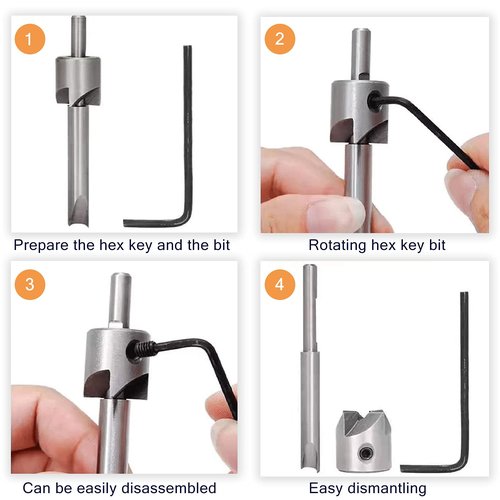 Wood Turning Barrel Kits, Turning Tools, Pen Mandrel MT2 (Pen Mill Kit - 7Pcs)