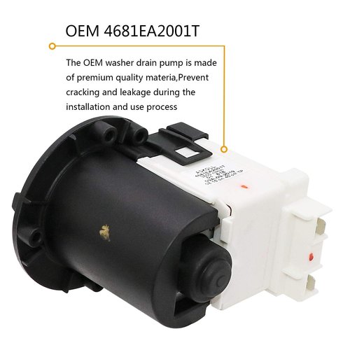 4681EA2001T Washer Drain Pump Assembly Fit for Kenmore/LG Washing Machine wm3670hwa wm3270cw wm2101hw wm3770hva wm3431hs - Replace AP5328388 4681EA1007G 4681EA1007D Drain Pump by AMI PARTS