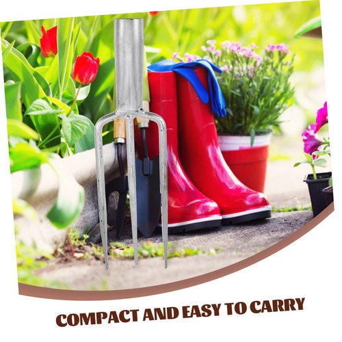 ibasenice Multi-Functional Prong Fork Heavy-Duty Gardening Weeder Tool for Uprooting and Outdoor Fishing Use
