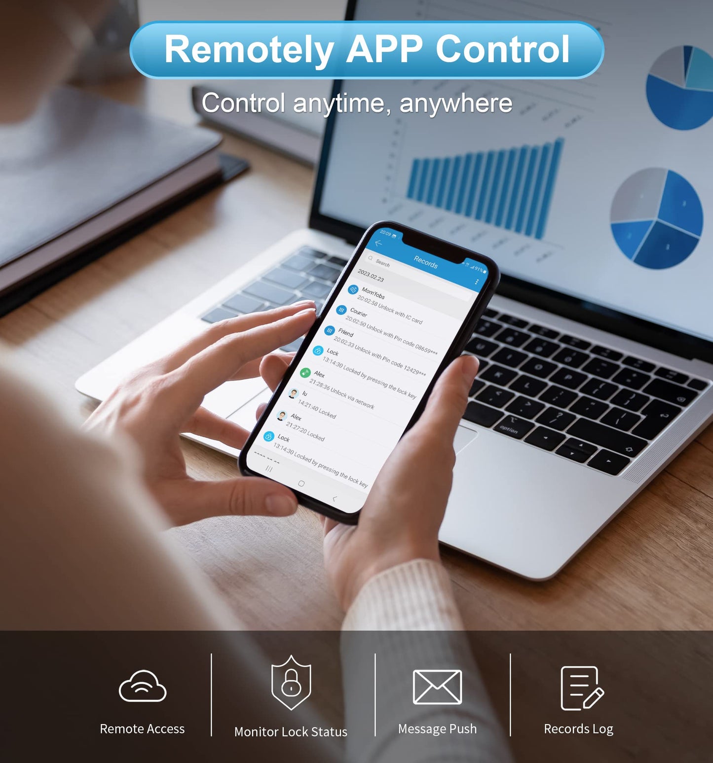 Veise G2 Gateway, Smart Deadbolt WiFi Gateway, Remote Control, Compatible with DD Lock APP and TT Lock APP Remote Control