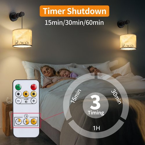 PEESIN Battery Wall Sconces Set of Two, Wall Sconces Battery Operated with Remote, Dimmable Cordless Wall Lamps, Rechargeable Wireless Sconce, Rustic Battery Wall Sconce for Living Room