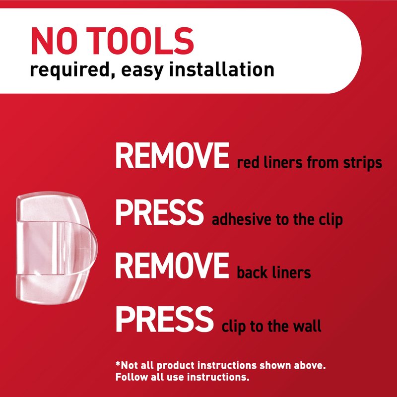 Command Damage Free Hanging Light Clips with Adhesive Strips, No Tools Mini Wall Hooks for Hanging 4th of July Decorations in Living Spaces, 20 Clips, 24 Strips