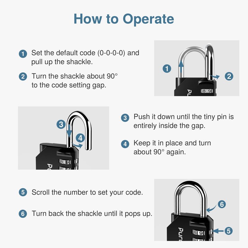Puroma 3 Pack Combination Lock for Locker 4 Digit Outdoor Waterproof Padlock for School, Gym, Sports, Fence, Toolbox, Gate, Case, Outdoor, Hasp Storage, Cabinets (Black)