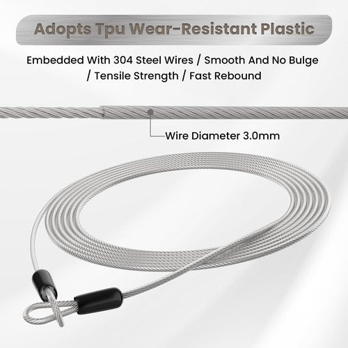 BaYiToo 9.84FT 3mm Stainless Steel Security Cable, Safety Cable Luggage Lock, Security Wire Rope with Double Loop for Outdoor Travel