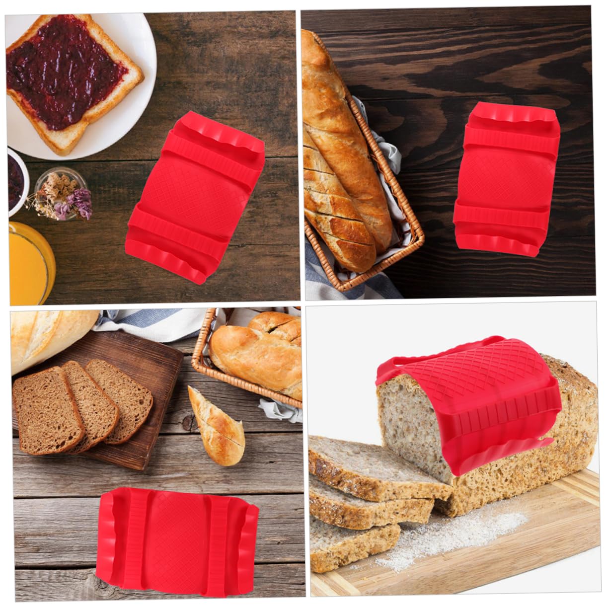 OUNONA 2-in-1 Bread Slicer Oven Mitts Kit Heat Resistant Gloves Cutting Protectors for Easy Baking Safety