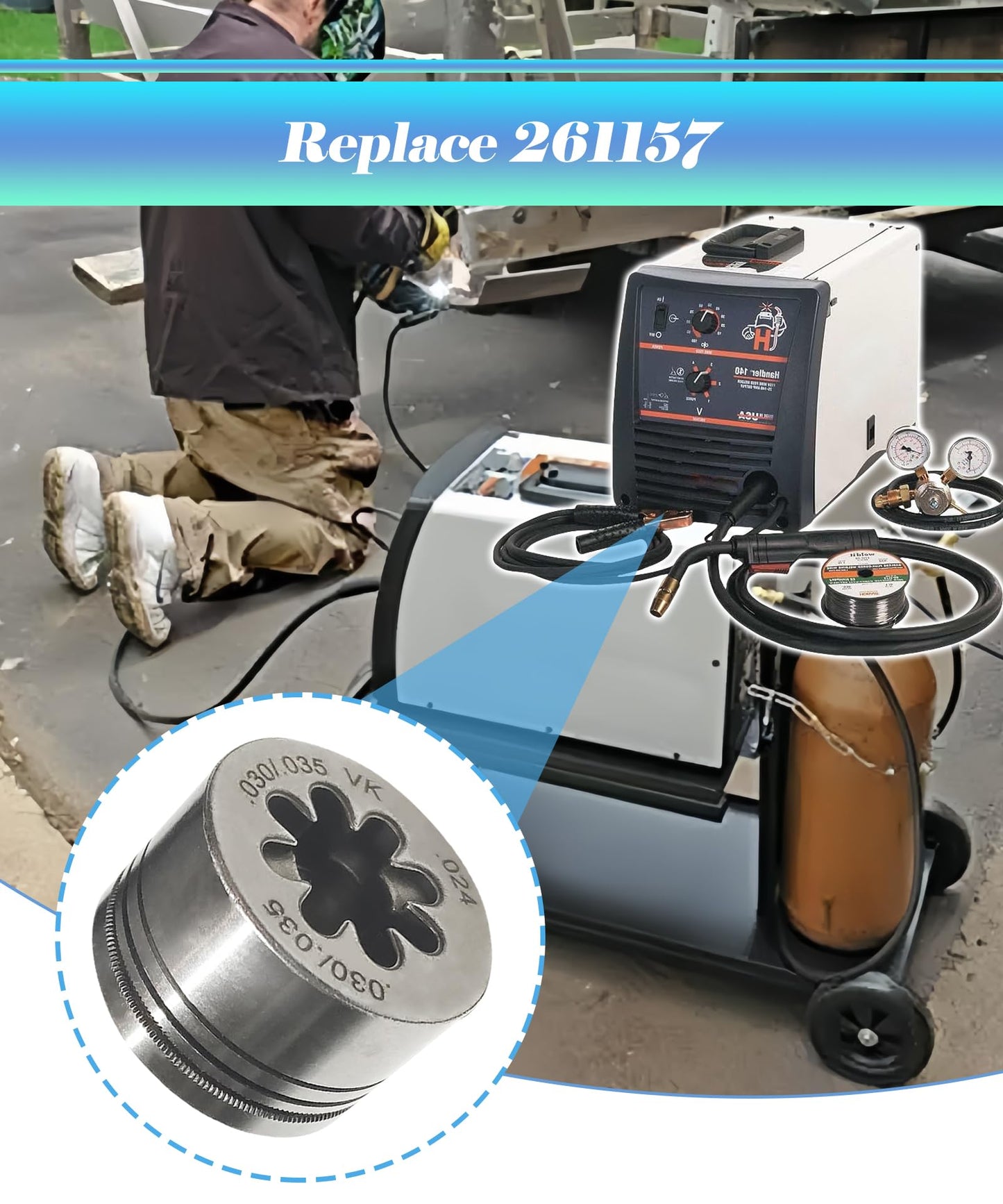 Drive Roll Replacement 024 030 035 Fits For Hobart Handler 135/140/150/170/175/180/190/210,Replace 261157