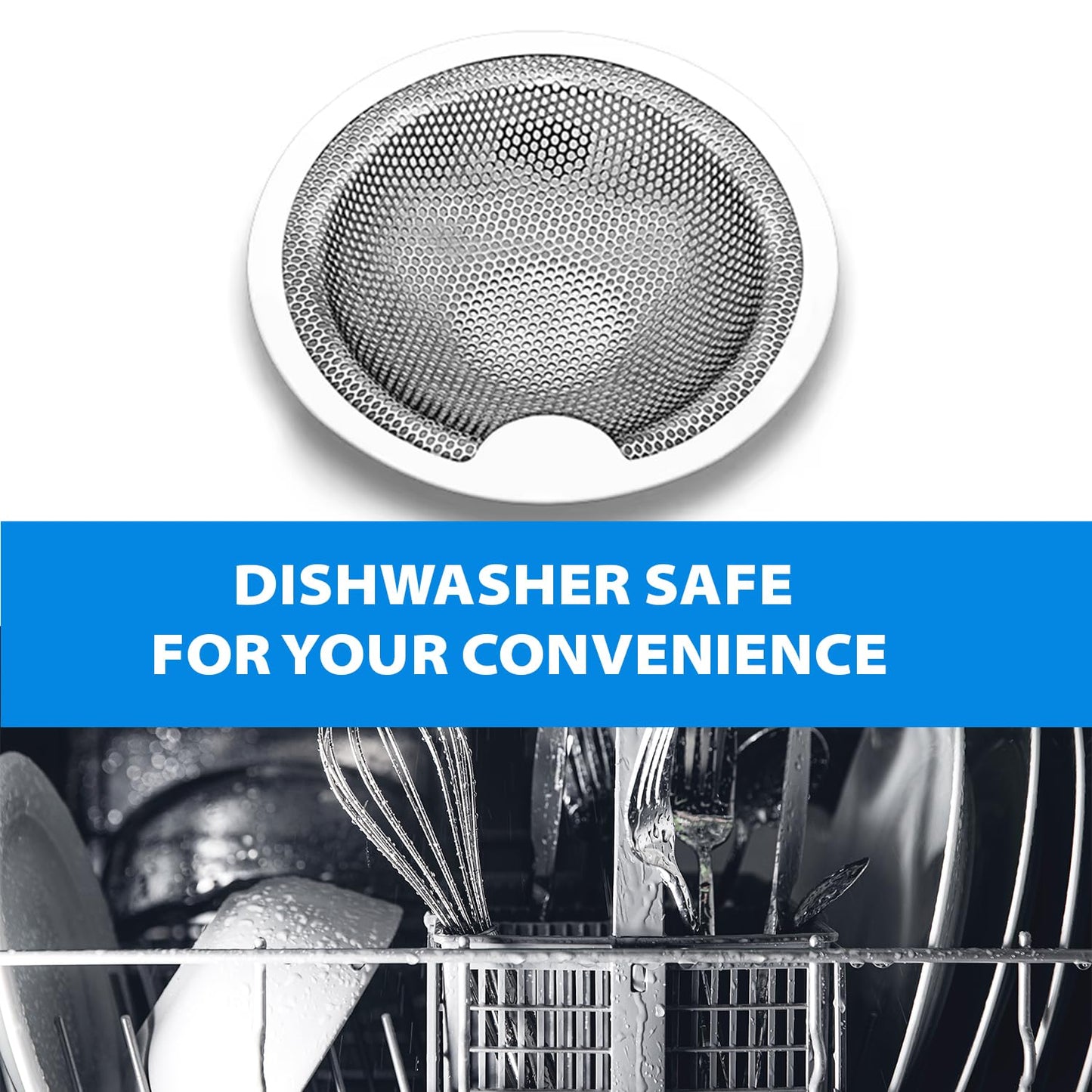 4" Stainless Steel Sink Strainer 2 Pack – Kitchen Drain Protector & Food Catcher