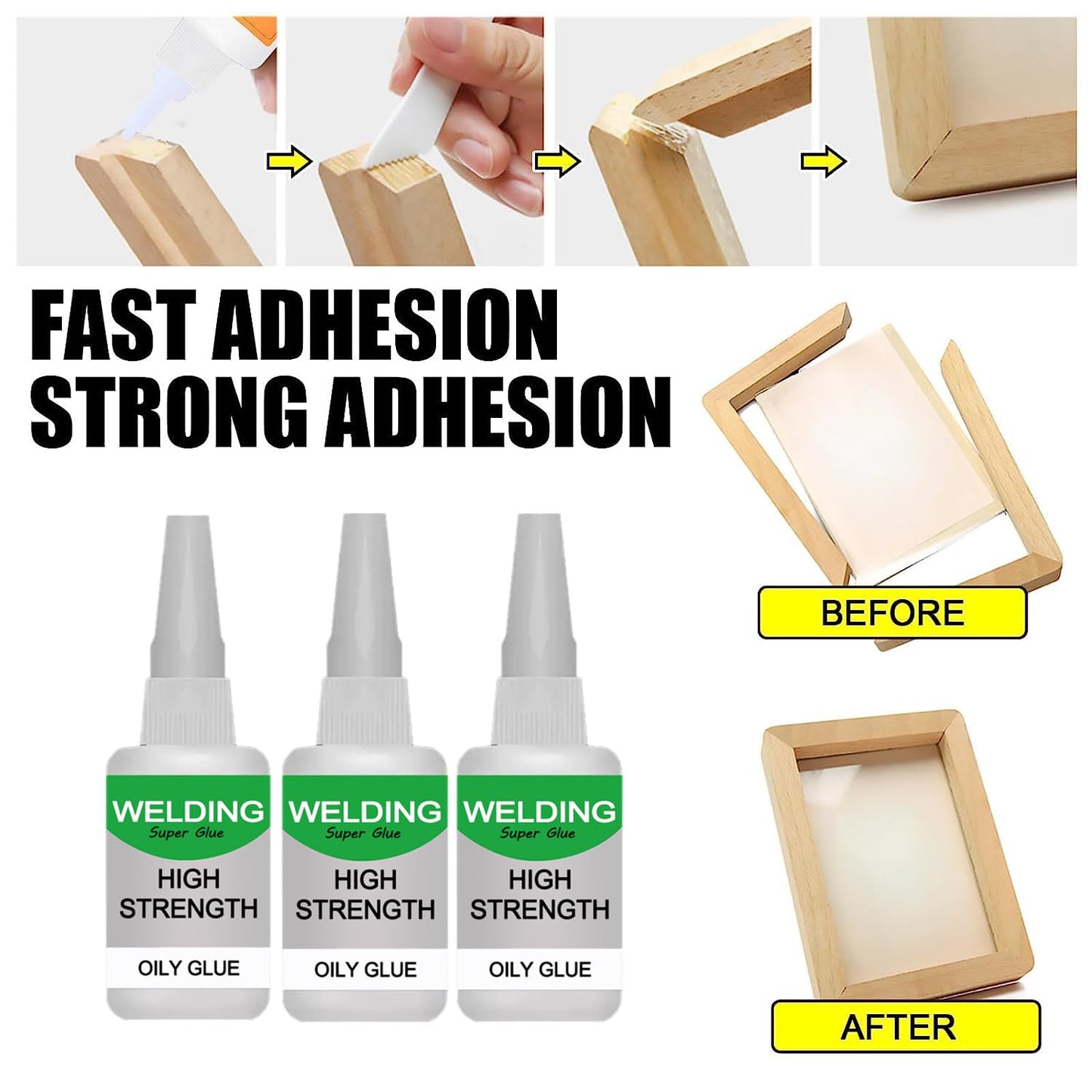 150ML Welding High-Strength Oily Glue, Jue-Fish Multifunctional Glue, Universal Super Glue, Instant Bonding, Strong Adhesion, Repairs Last Long Time for Metal, Wood, Ceramics,Leather, Glass (3PCS)