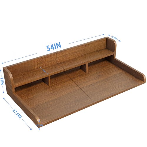 GOLINYOUBIZ Washer Dryer Countertop Shelf, 54"x27.5" Wooden Laundry Room Organizer with Raised Edges, Double-Layer MDF Topper for Washer Dryer, Waterproof (Natural Wood)