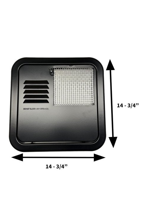 Elk Mountain Water Heater Door | Fits 4 & 6 Gallon Surburban Water Heaters | Suburban 6255AEB | Black