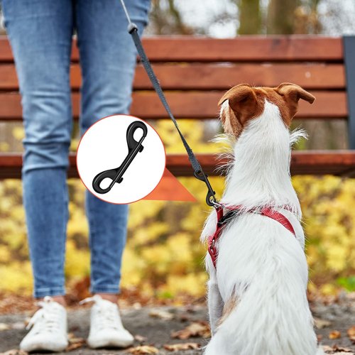 4PCS 3.5“ Double Sided Clips Zinc Alloy Double Ended Snaps Black Trigger Metal Bolt Snap Hook Clip for Pet Dog Leash, Water Bucket Hooks, Key Holder, Carabiner, Home, Farm, Other Indoor and Outdoor