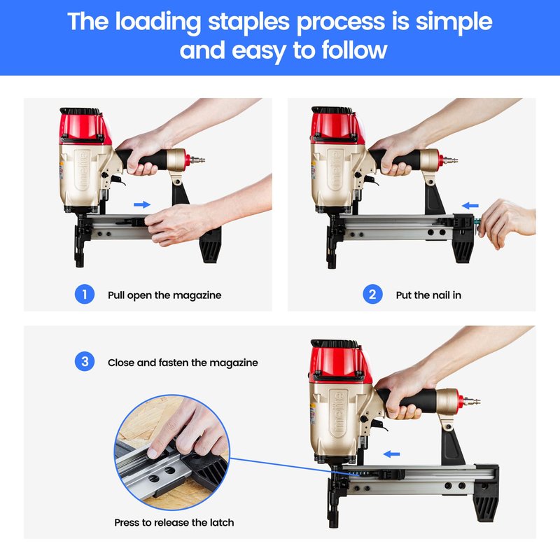 meite MTCS3040L Concrete Nail Gun with 12GA 7/8 Inch Plastic Collated Drive Pins 1000PCS, Concrete Nail Pinner for Concrete Ceiling Frame Fixing Drywall Track, Accepts 1/2"-1-1/2" Drive Pins