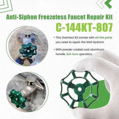 C-144KT-807 Wall Hydrant Complete Service Kit - Replace for Prier C-144KT-807 Anti-Siphon Freezeless Faucet Repair Kit - fit for Prier C-144 C-244 Series Wall Hydrants